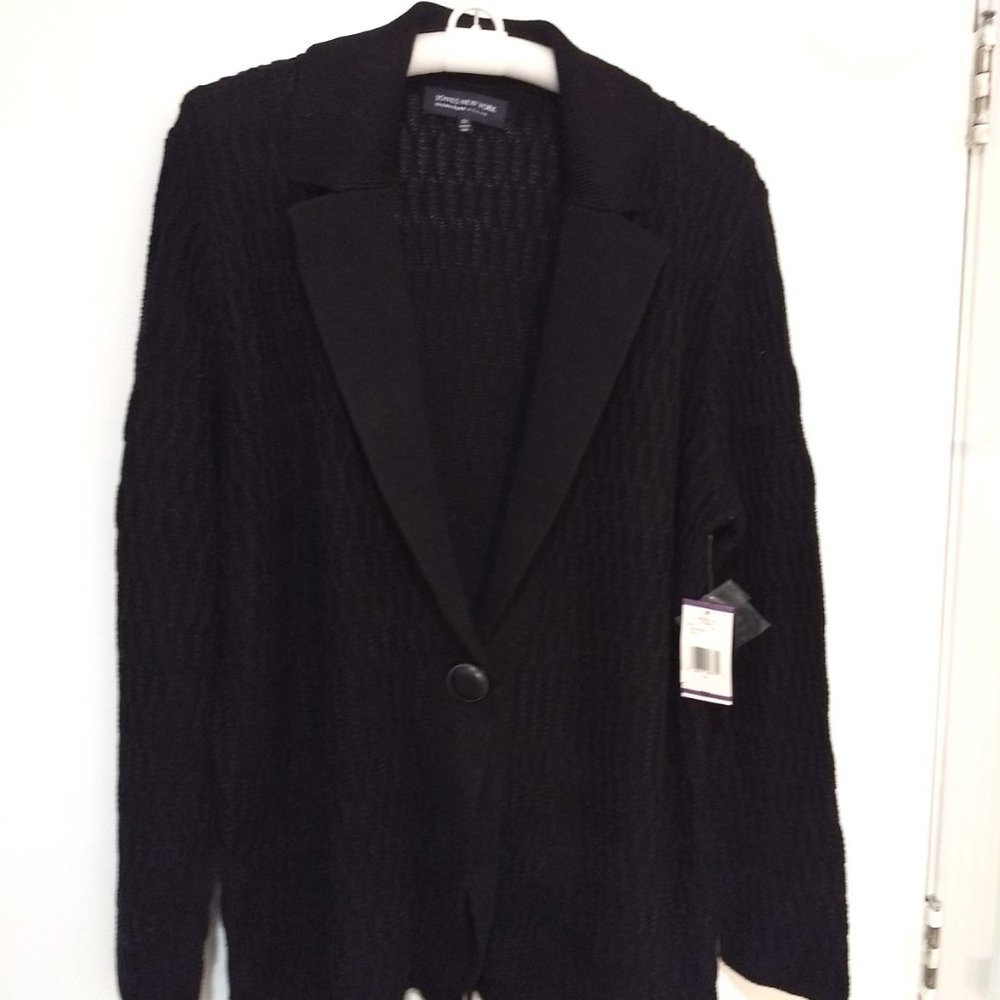 Jones NY Signature one button sweater; black - 2X